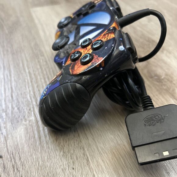 Mad Catz Marvel Fantastic 4 PS2 Controller Sony Playstation 2 Blue Tested Works - Picture 8 of 9